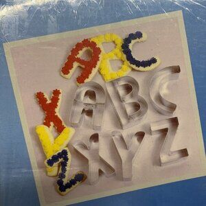 METAL ALPHABET COOKIE CUTTER SET FOX RUN 26 PIECES 3'' TALL 1'' DEEP #1467751